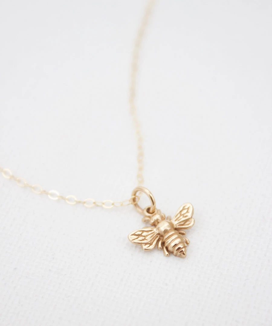 She She Boutique JEWELRY Bee Charm Necklace - Gold 3 She She Boutique JEWELRY Bee Charm Necklace - Gold