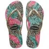 She She Boutique Havaianas Slim Animal Floral Flip Flop - Beige SHOES
