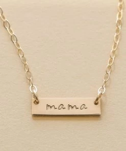 She She Boutique JEWELRY Mama Mini Bar Necklace - Gold