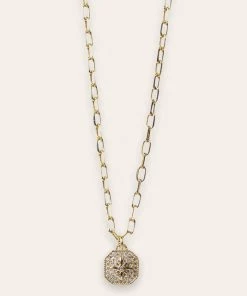 She She Boutique Undone Gold Necklace - Flat Curb, Rope, Crescent, Evil Eye, Flower, Heart, Medallion, Star Medallion OR Star Tag JEWELRY