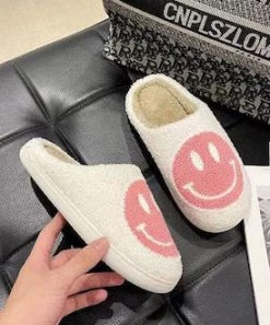 She She Boutique Smiley Face Slippers - White/Blue, Yellow/White, White/Yellow/Blue, White/Yellow, White/Sky Blue OR White/Pink