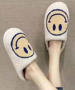 She She Boutique Smiley Face Slippers - White/Blue, Yellow/White, White/Yellow/Blue, White/Yellow, White/Sky Blue OR White/Pink