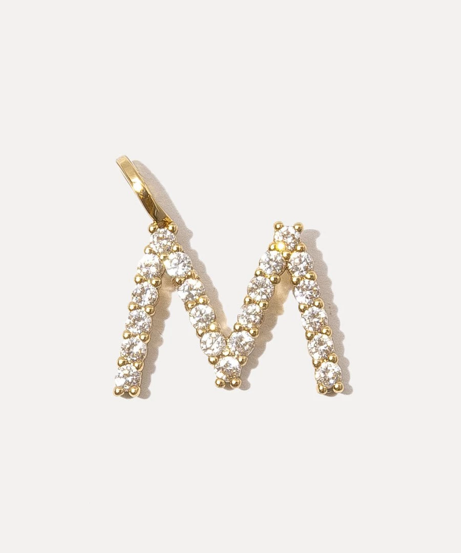She She Boutique Miranda Frye Pave Initial Charm - Gold (Select Initial In Drop Down) JEWELRY 4 She She Boutique Miranda Frye Pave Initial Charm - Gold (Select Initial In Drop Down) JEWELRY