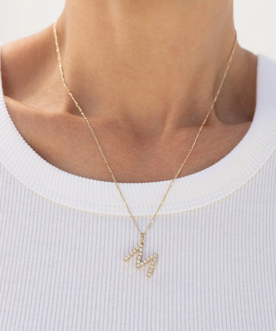 She She Boutique Miranda Frye Pave Initial Charm - Gold (Select Initial In Drop Down) JEWELRY 5 She She Boutique Miranda Frye Pave Initial Charm - Gold (Select Initial In Drop Down) JEWELRY