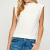 She She Boutique Mock Neck Tank Top - Ivory