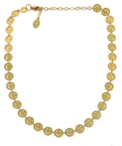 She She Boutique Happy Choker Necklace - Gold