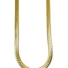 She She Boutique 3MM Skinny Herringbone Necklace - Gold
