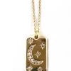 She She Boutique JEWELRY Engraved Moon Necklace - Gold