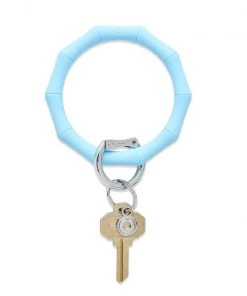 She She Boutique Big O Silicone Bamboo Key Ring - Sweet Carolina Blue