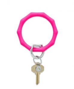 She She Boutique Big O Silicone Bamboo Key Ring- Tickled Pink