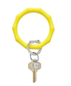 She She Boutique Big O Silicone Bamboo Key Ring- Yellow