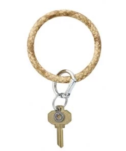 She She Boutique Leather Big O Key Ring - On The Beach Snakeskin