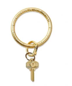 She She Boutique ACCESSORIES Leather Big O Key Ring - Gold Rush Croc