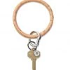 She She Boutique Leather Big O Key Ring - Mocha Ostrich 1 She She Boutique Leather Big O Key Ring - Mocha Ostrich