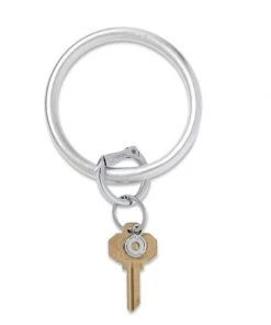 She She Boutique ACCESSORIES Leather Big O Key Ring - Quicksilver