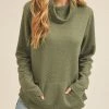 She She Boutique Cowl Neck Top - Olive CLOTHING