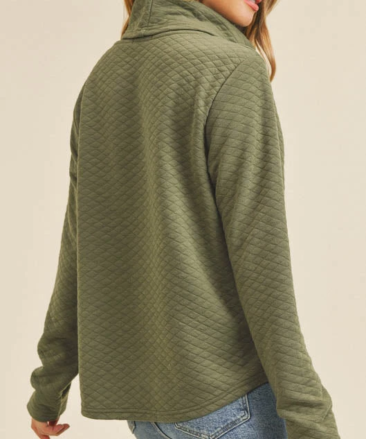She She Boutique Cowl Neck Top - Olive CLOTHING 6 She She Boutique Cowl Neck Top - Olive CLOTHING