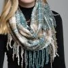 She She Boutique Plaid Infinity Scarf - Teal/Mustard - FINAL SALE
