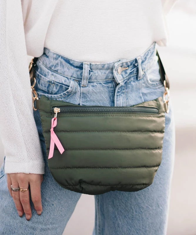 She She Boutique Jolie Puffer Belt Bag - Olive NEW ARRIVALS 3 She She Boutique Jolie Puffer Belt Bag - Olive NEW ARRIVALS