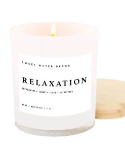 She She Boutique White Jar Candle With Wood Lid - Relaxation GIFTS