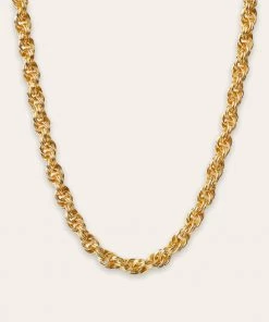 She She Boutique Undone Gold Necklace - Flat Curb, Rope, Crescent, Evil Eye, Flower, Heart, Medallion, Star Medallion OR Star Tag JEWELRY