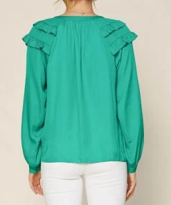 She She Boutique Split Neck Blouse - Pink Bubblegum