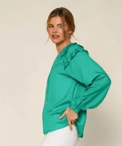 She She Boutique Split Neck Blouse - Pink Bubblegum