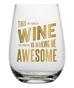 She She Boutique Stemless Wine Glass - This Wine Is Making Me Awesome GIFTS