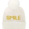 She She Boutique ACCESSORIES Smile Verbiage Beanie - Ivory