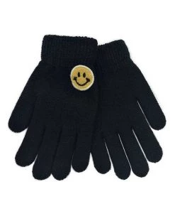 She She Boutique Smile Patch Gloves - Black