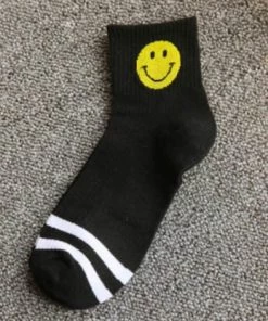 She She Boutique Smiley Face Socks - Black, Grey OR White CLOTHING