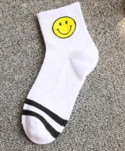 She She Boutique Smiley Face Socks - Black, Grey OR White CLOTHING