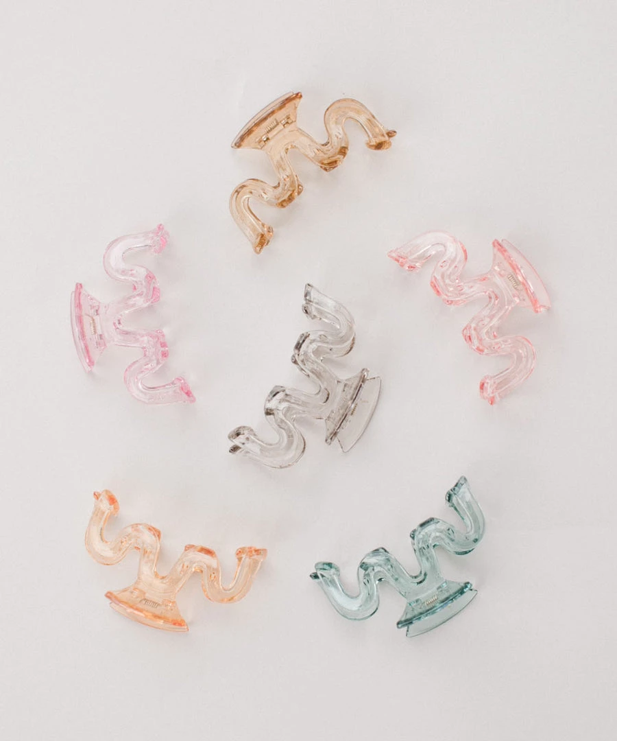 She She Boutique Clear Wave Hair Clip - Variety Of Colors (Select In Drop Down) 3 She She Boutique Clear Wave Hair Clip - Variety Of Colors (Select In Drop Down)