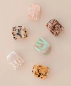 She She Boutique Mini Hair Clip Hair Claw - Peach, Purple, Green, Multi, Tan OR Yellow Tort