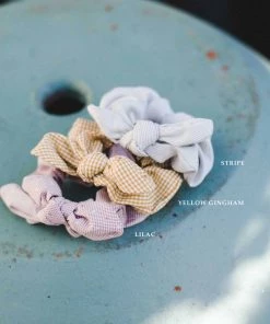 She She Boutique Mini Bow Scrunchie - Stripe ACCESSORIES