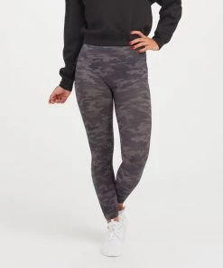 Spanx Look At Me Now Seamless Leggings - Heather Grey Camo CLOTHING