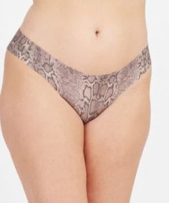 She She Boutique Spanx Under Statement Thong - Natural Snake OR Star Print