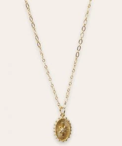 She She Boutique Undone Gold Necklace - Flat Curb, Rope, Crescent, Evil Eye, Flower, Heart, Medallion, Star Medallion OR Star Tag JEWELRY