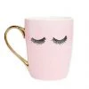 She She Boutique GIFTS Eyelashes Coffee Mug - Pink/Gold