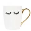 She She Boutique Eyelashes Coffee Mug - White/Gold