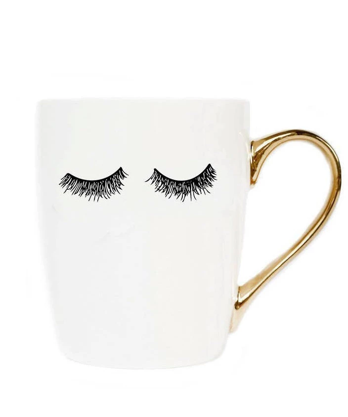 She She Boutique Eyelashes Coffee Mug - White/Gold 3 She She Boutique Eyelashes Coffee Mug - White/Gold