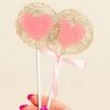 She She Boutique GIFTS Silver & Pink Heart Lollipop - Champagne Flavor