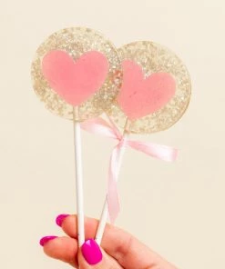 She She Boutique GIFTS Silver & Pink Heart Lollipop - Champagne Flavor
