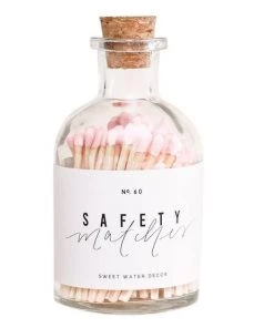She She Boutique GIFTS Apothecary Jar Matches - Blush