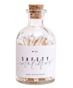 She She Boutique Apothecary Jar Matches - White