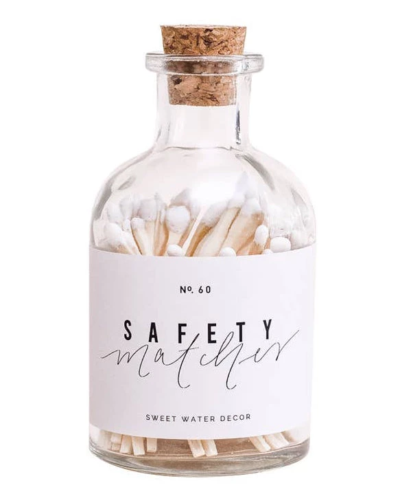 She She Boutique Apothecary Jar Matches - White 3 She She Boutique Apothecary Jar Matches - White