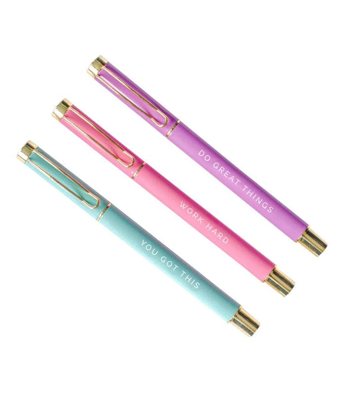 She She Boutique GIFTS Motivational Metal Pen Set - Purple/Pink/Teal 3 She She Boutique GIFTS Motivational Metal Pen Set - Purple/Pink/Teal