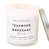 She She Boutique White Jar Candle - Teakwood And Mahogany
