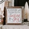 She She Boutique Good Tidings Wooden Sign, 8x8 - Cream GIFTS