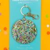 She She Boutique GIFTS Confetti Circle Keychain - Gold/Multi